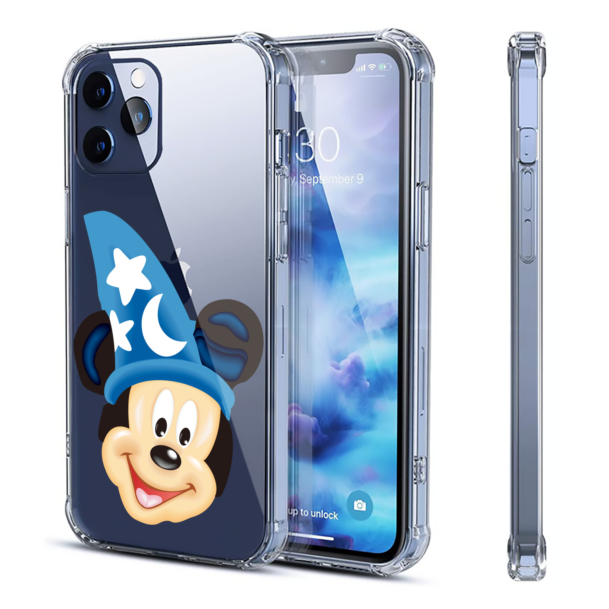 （画像用） ミッキーマウス Mickey Mouse 【iPhone 12シリーズ対応】透明スマホケース（クリアソフトケース）